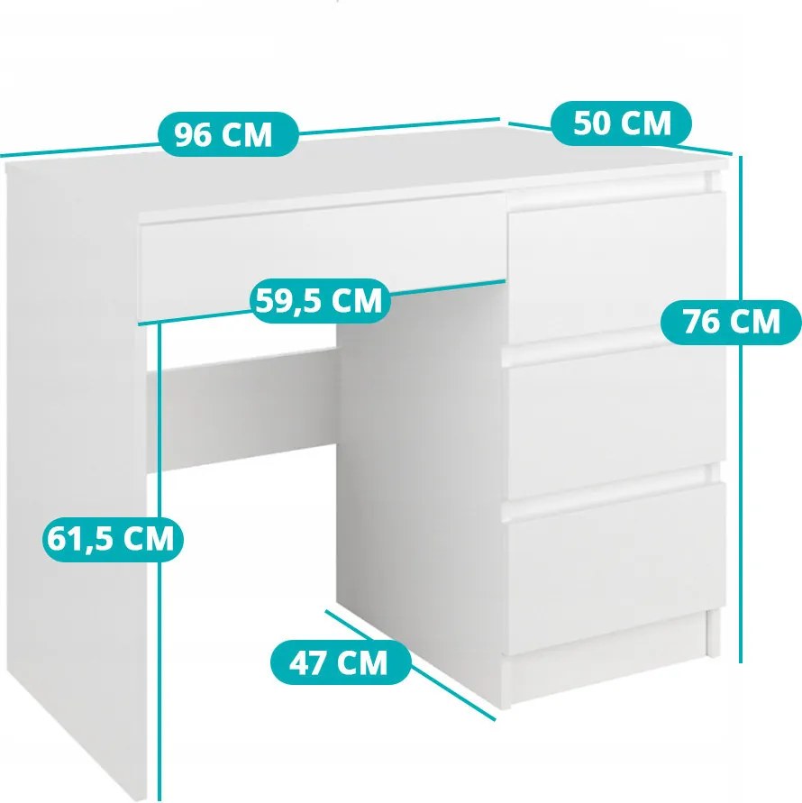 Biely písací stôl