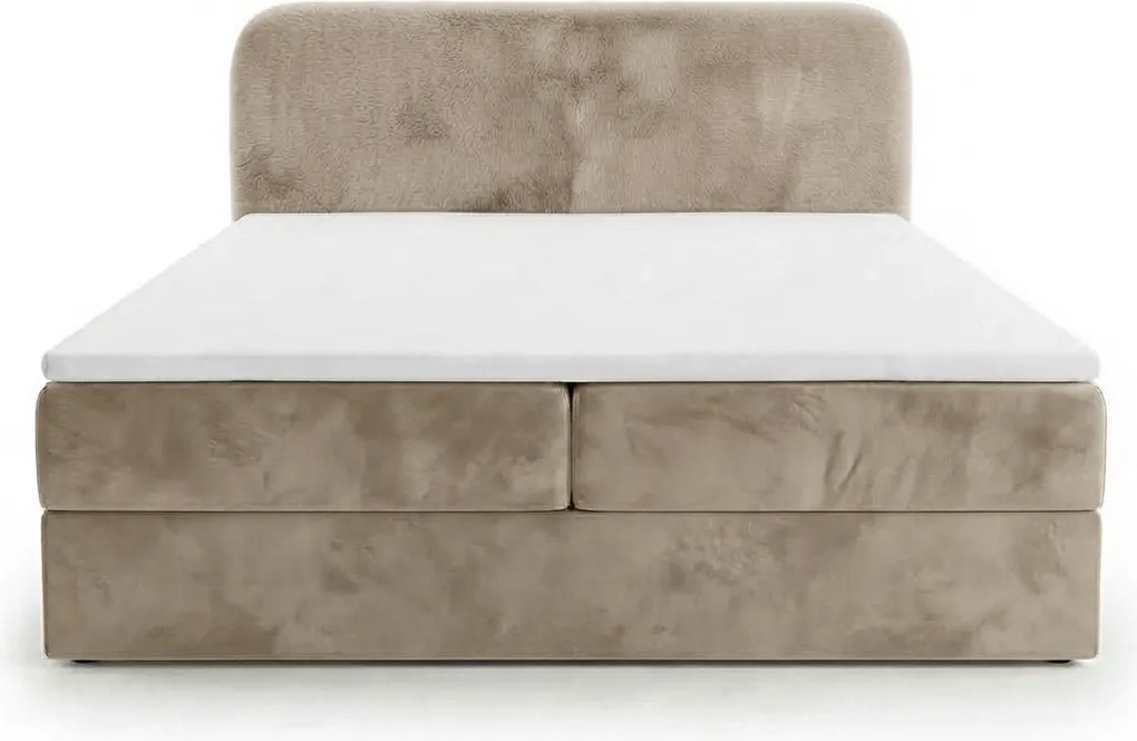 Čalúnená posteľ boxspring FORENA 160x200 cm béžová Matrac: Bonell pružinová matrac