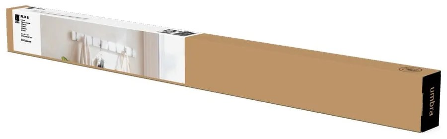 Biely nástenný vešiak z topoľového dreva Flip - Umbra