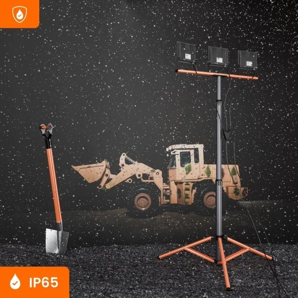 LED reflektor so stojanom 3xLED/50W/230V 4500K IP65 čierna/oranžová