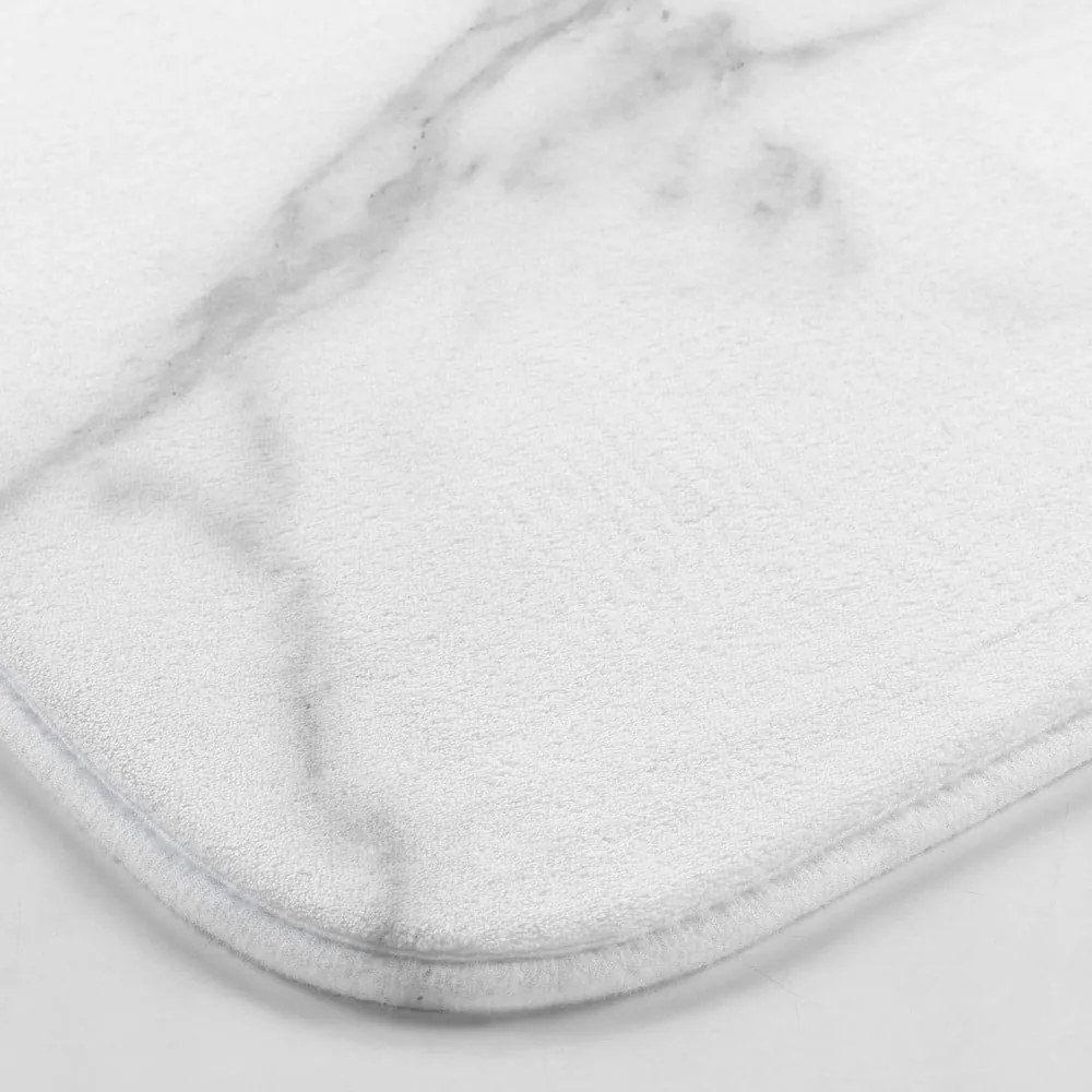 Biela/sivá WC kúpeľňová predložka 45x45 cm Marbre – douceur d'intérieur