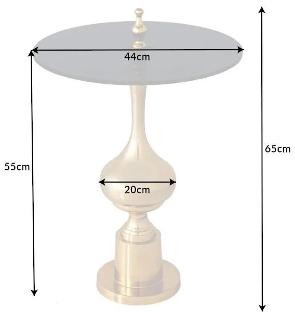 Dizajnový príručný stolík ABSTRACT 45 cm, zlatý