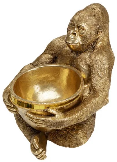 Gorilla Holding Bowl dekorácia zlatá 41cm