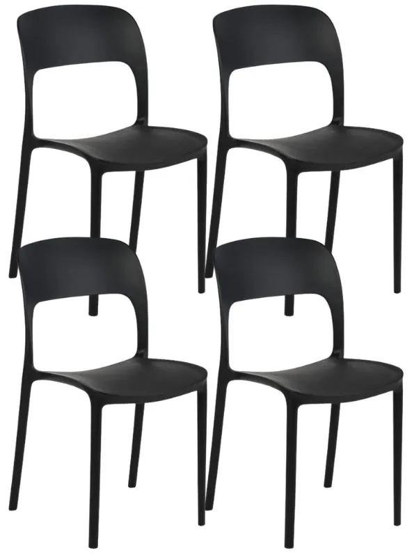 Jedálenská stolička REFRESCO, 4 ks, čierna