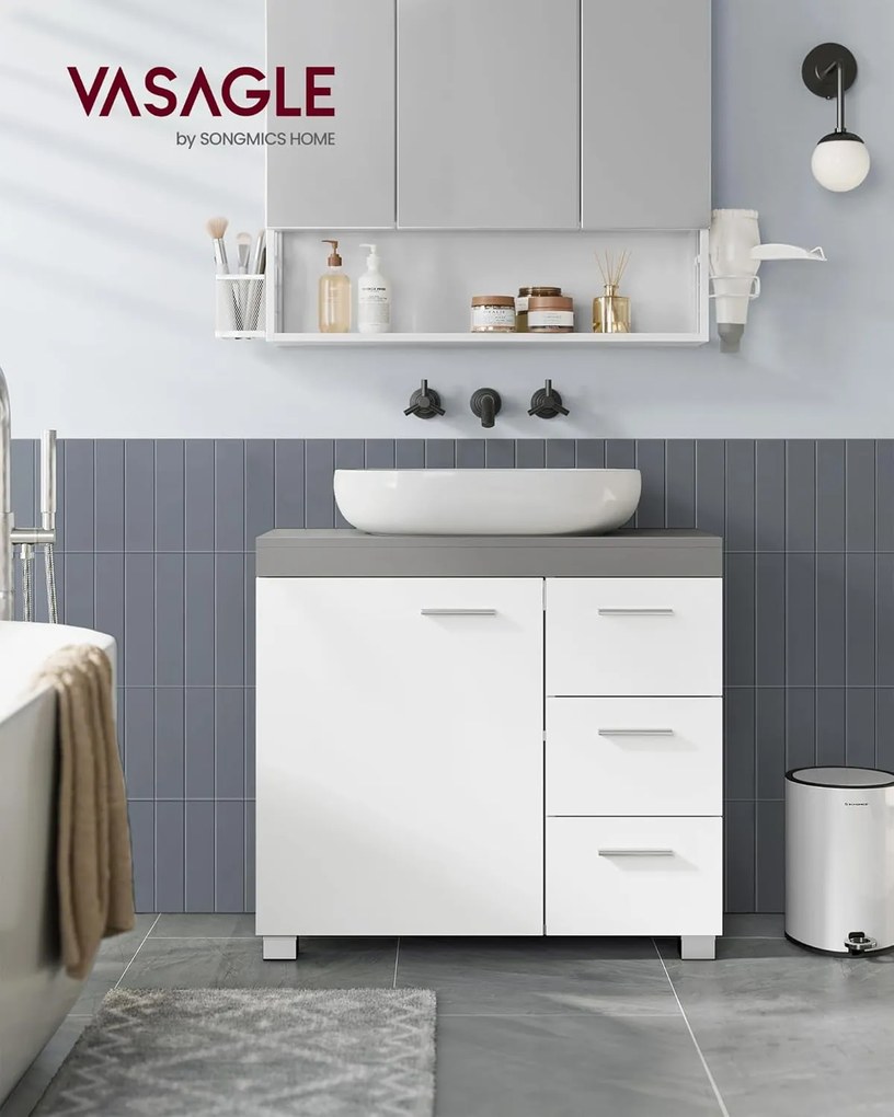 Skrinka pod umývadlo Vasagle Bruser sivá/biela