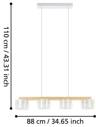 Eglo 900881 - LED RGBW Stmievateľný luster na lanku PORTICO-Z 4xLED/3,7W/230V