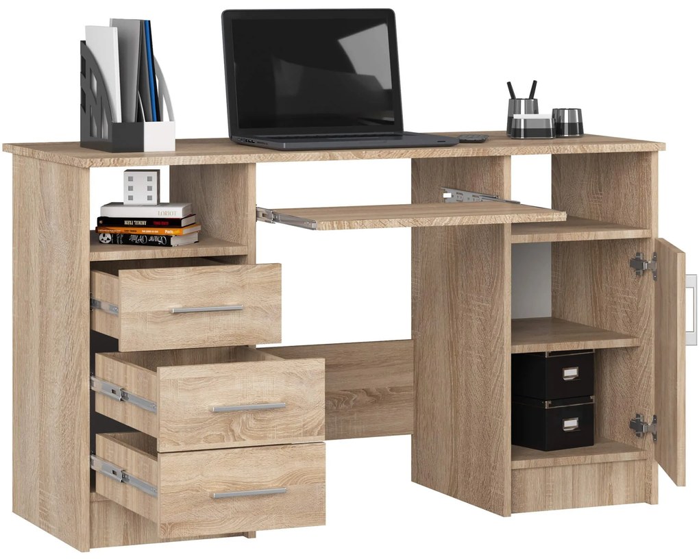 Volně stojící psací stůl Ana 124 cm dub sonoma
