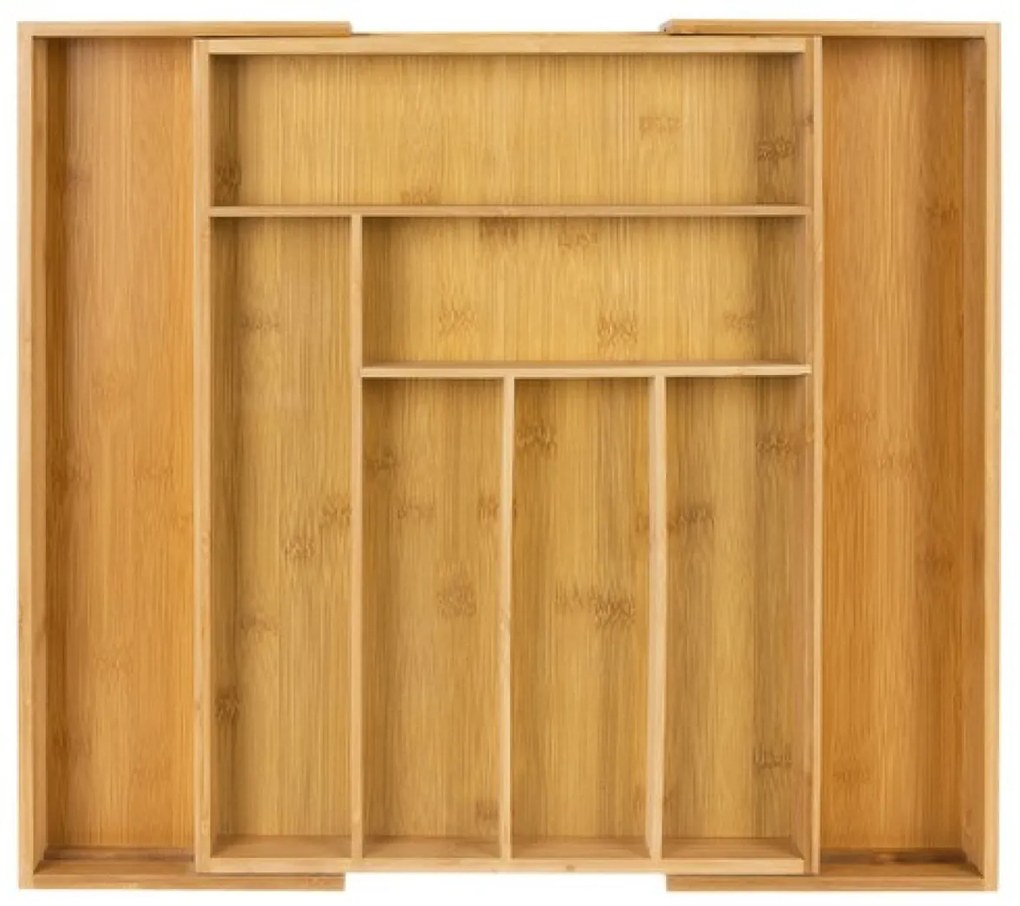 eCarla Organizér do zásuvky, príborník, bambusový, nastaviteľný ISO 33,5-50x46x4,6cm