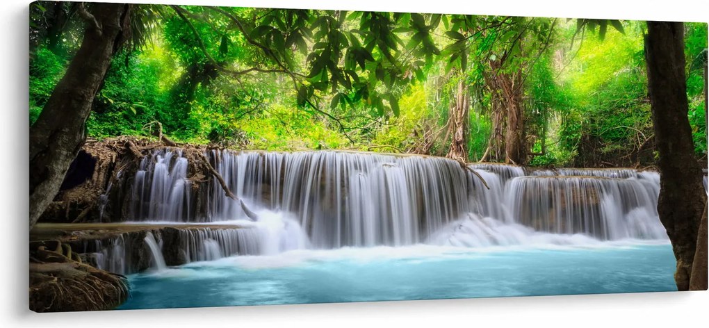 Obraz - modrý vodopád (120x50 cm)