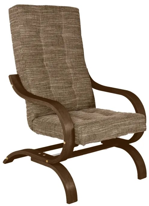 Kreslo pohojdávacie Oskar, hnedá / orech (berlin 04)