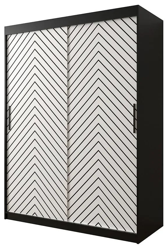 Skriňa Jodełka 1 150 čierna/biely/čierna