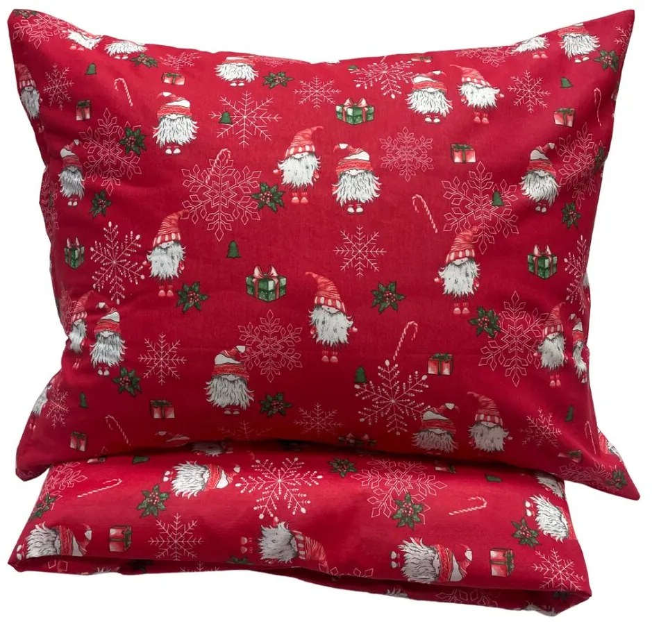 Obliečky bavlnené Vianočné Merry Christmas red 200x140cm+90x70cm TiaHome