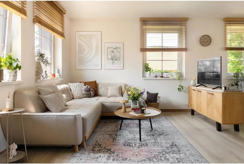 Béžová rozkladacia rohová pohovka Miuform Dazzling Daisy L, pravý roh