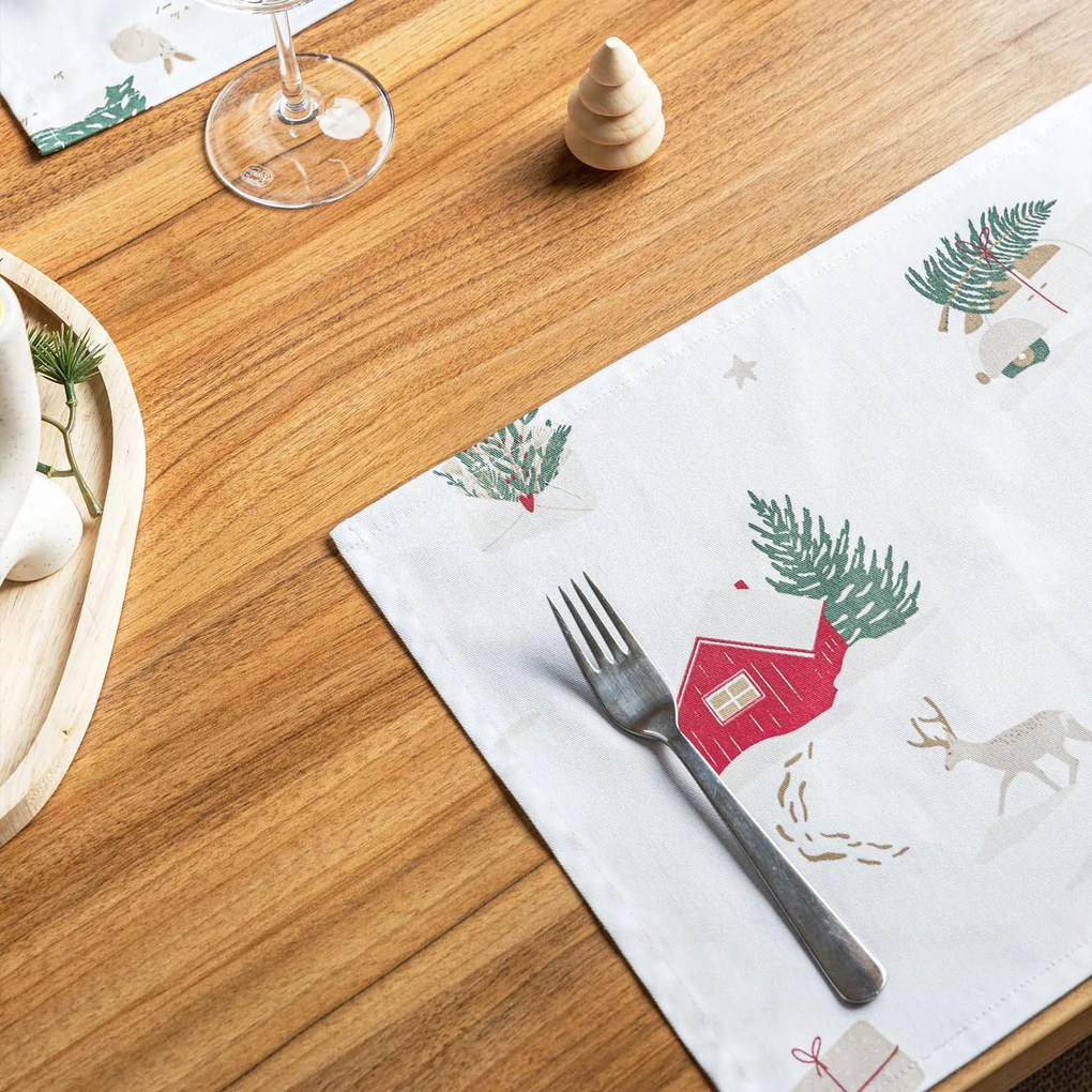 Goldea vianočné prestieranie na stôl z pevnej bavlny - tradičné vianoce - sada 2ks 30 x 40 cm