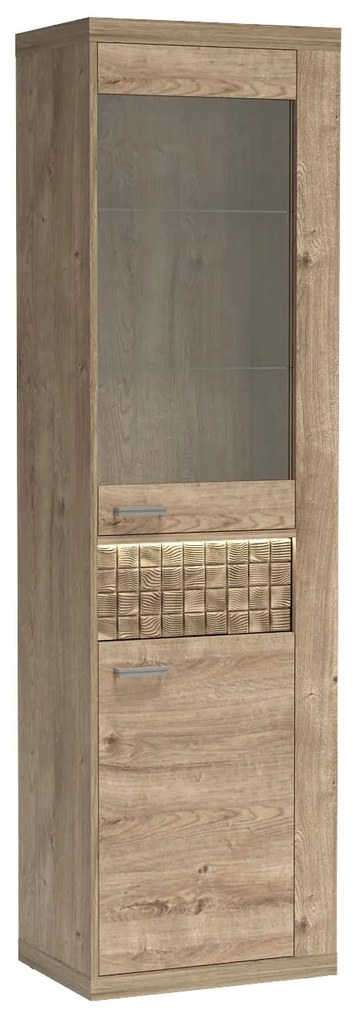 Vitrína Nature 04 (s LED osvetlením) (dub ribbeck). Akcia -21%. Vlastná spoľahlivá doprava až k Vám domov. 1057908