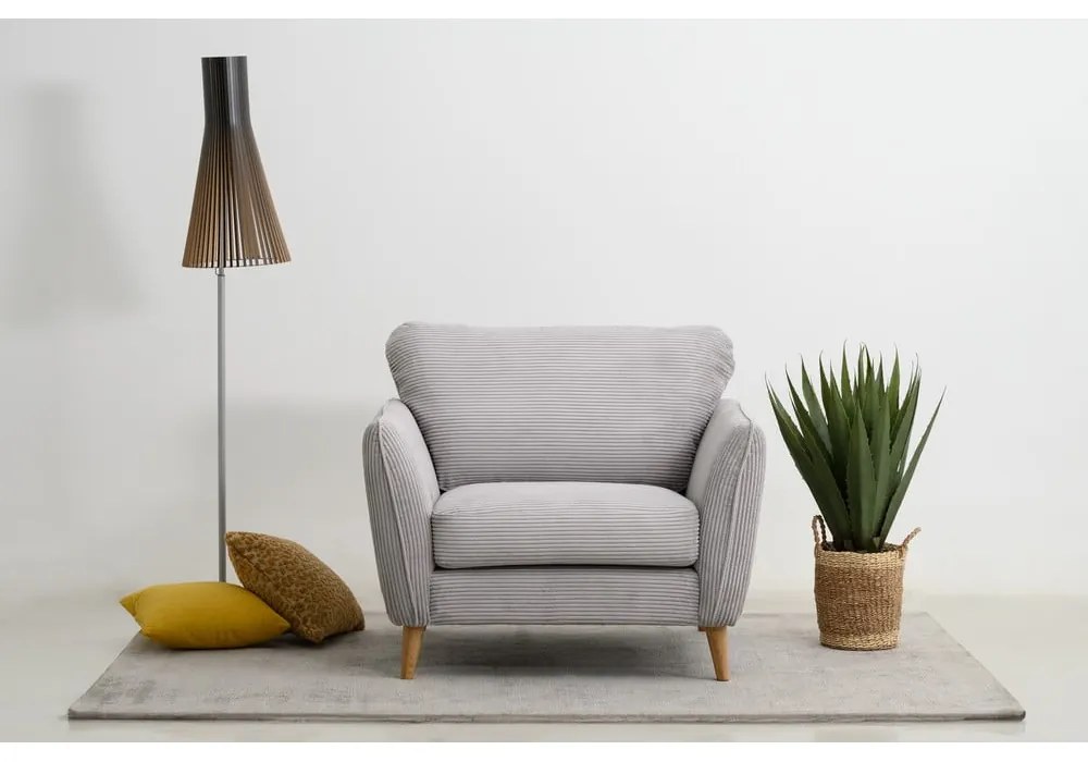 Svetlosivé menčestrové kreslo Paris – Scandic