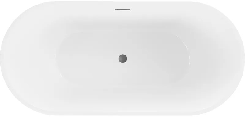 Mexen Luna, voľne stojaca vaňa 170 x 80 cm, biela-čierna, brúsený grafit prepad, 52031708075-95