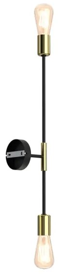 Nástenné svietidlo FLAME 2xE27/60W/230V čierna/zlatá