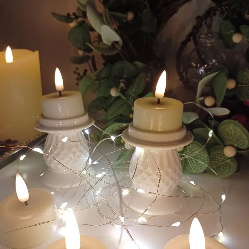 DECOLED Svícen, 7 x 7 x 6,5 cm, bílý