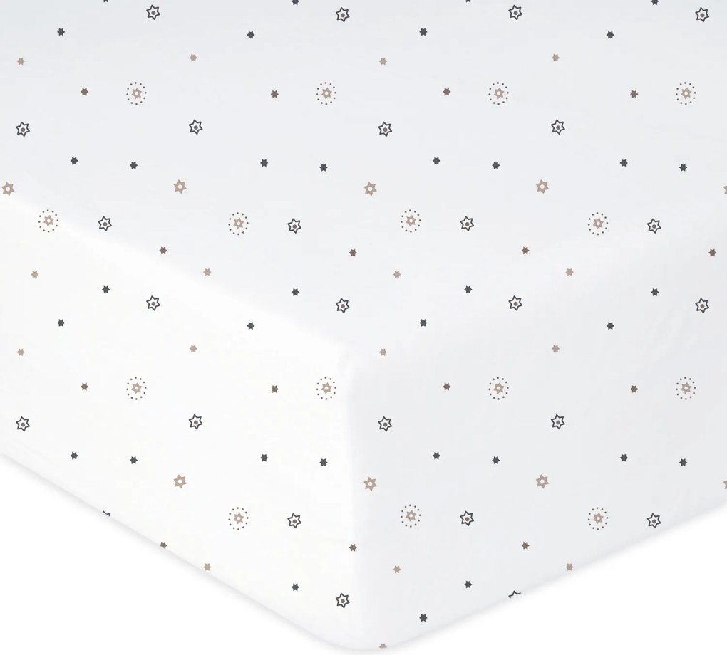 Babymatex Bavlnené prestieradlo do postieľky 70x140 cm - Hviezdy