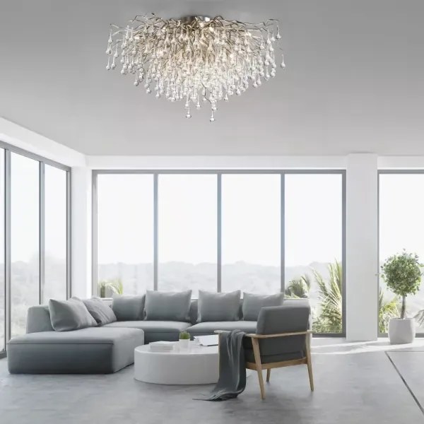 Paul Neuhaus 8092-55 - Prisadený luster ICICLE 14xG9/40W/230V priemer 100 cm chróm