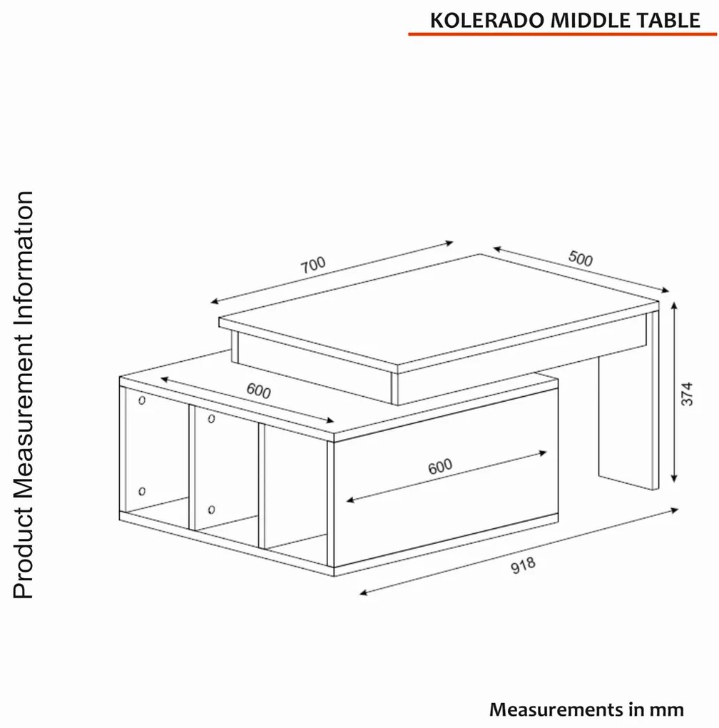 Konferenčný stolík Kolarado White Walnut