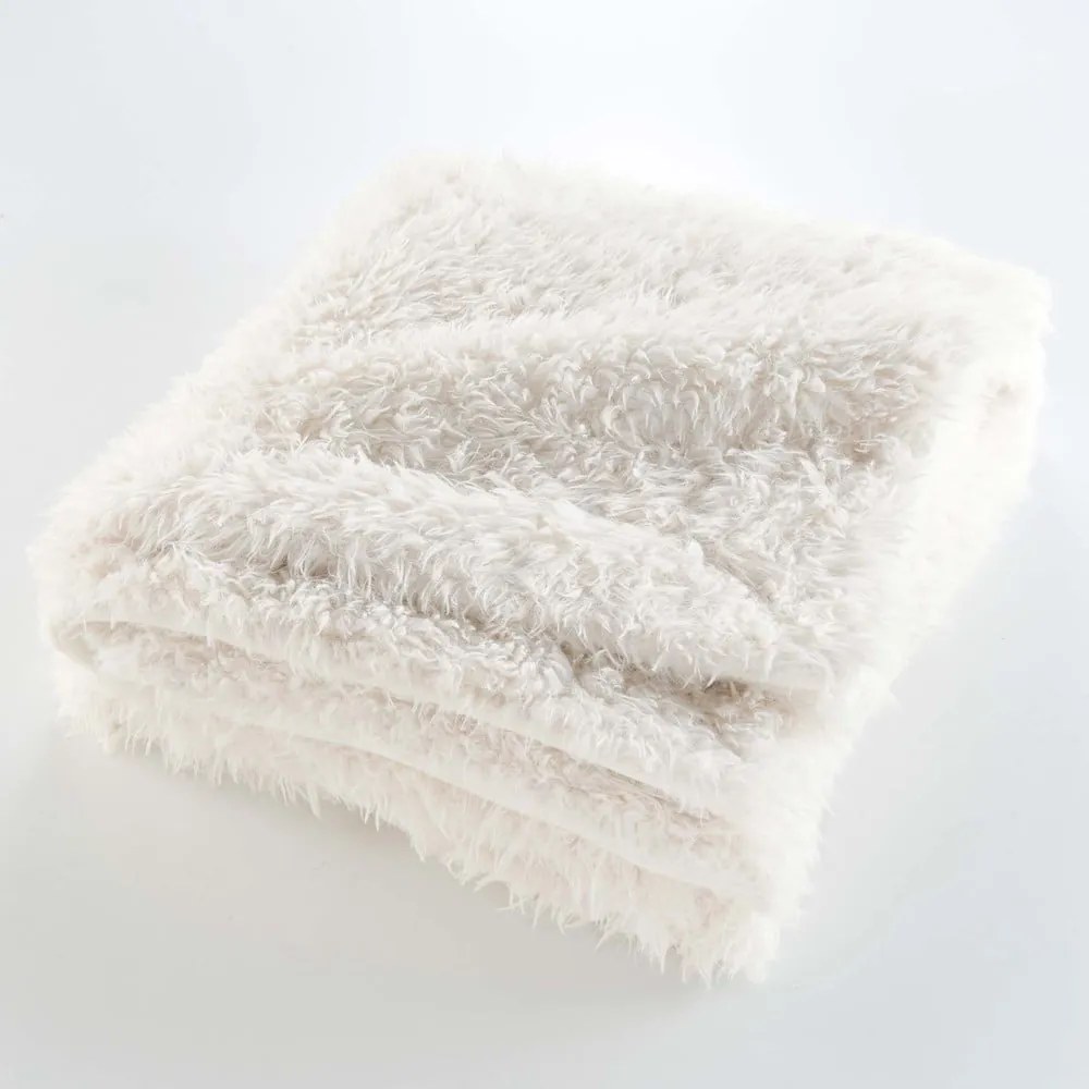 Krémová deka z umelej kožušiny 220x240 cm Mouton – douceur d'intérieur