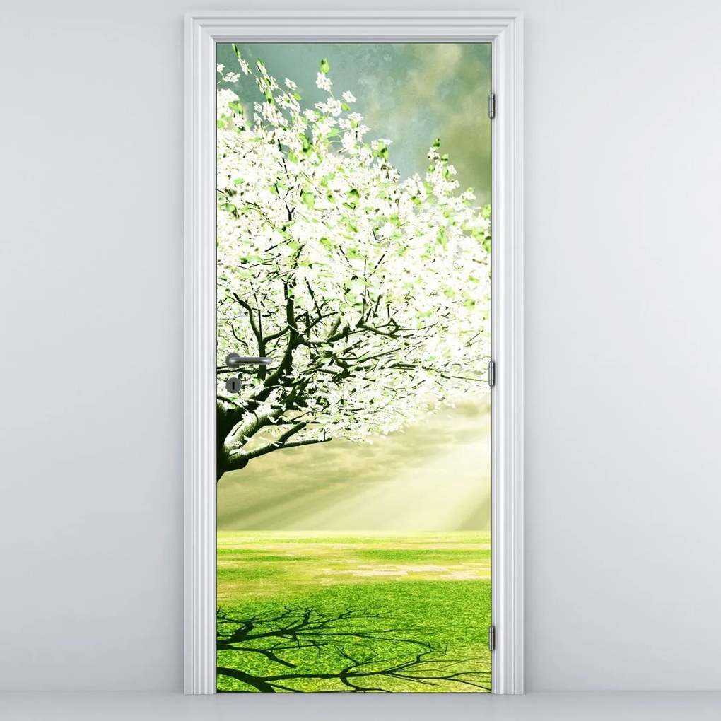 Fototapeta na dvere - Strom na lúke (95x205cm)