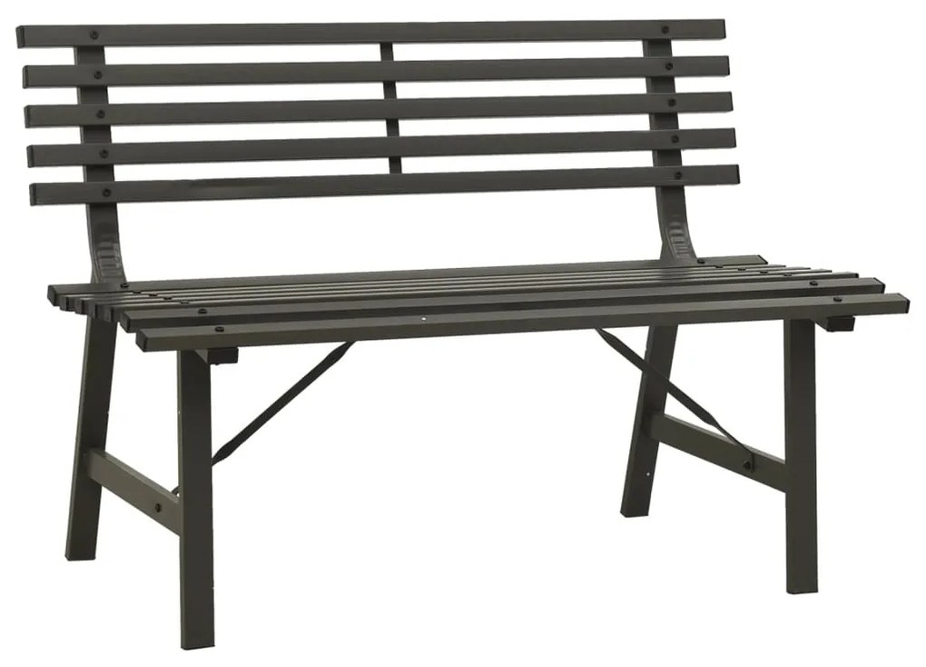 vidaXL Záhradná lavička 110 cm oceľová čierna