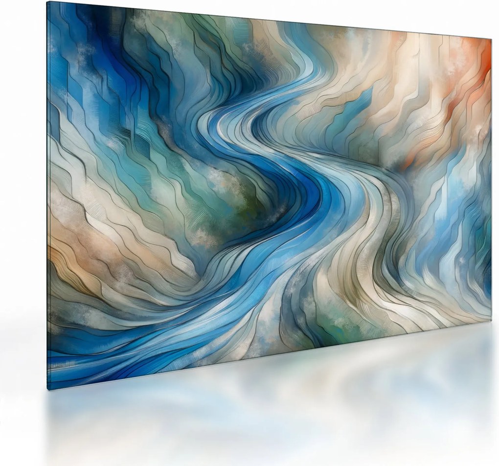 Sklenený obraz - Abstraktný prúd (70x50 cm)