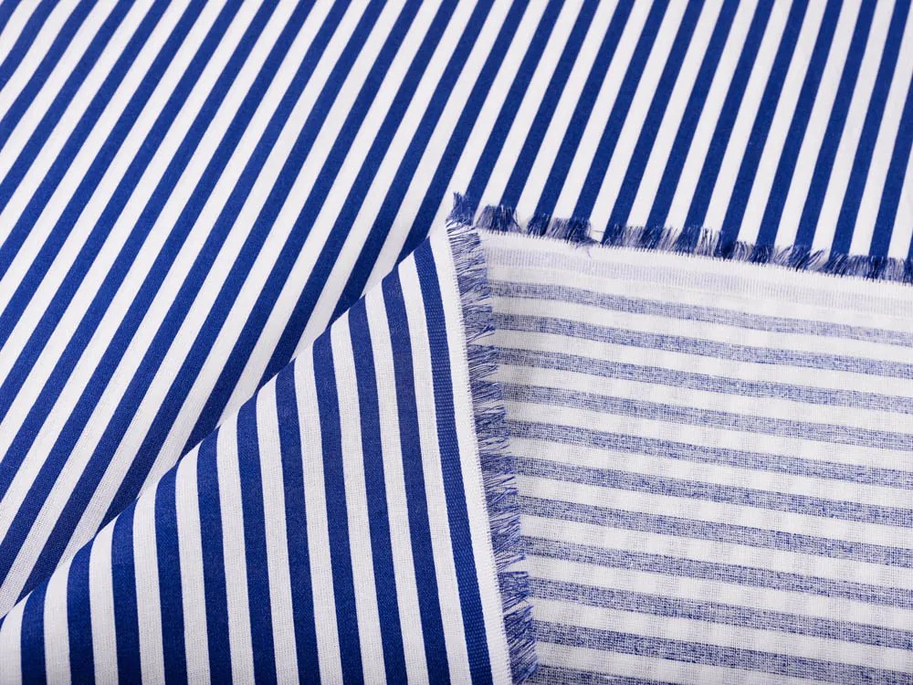 Biante Detský bavlnený záves Sandra SA-364 Modro-biele pásiky 130x150 cm