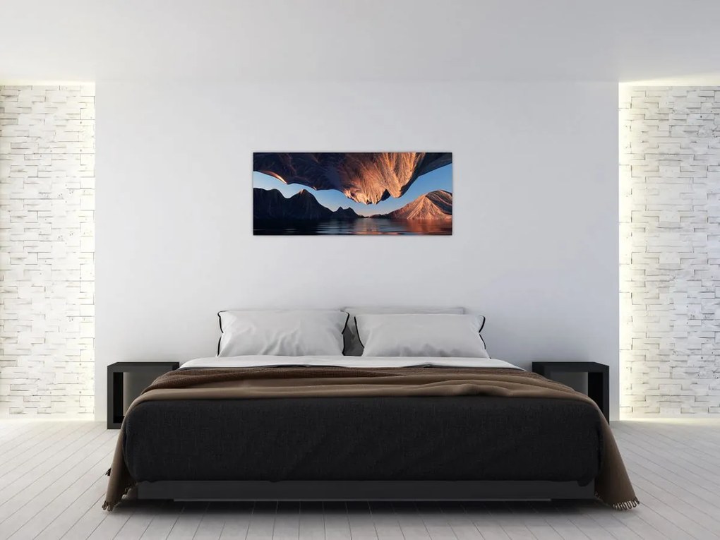 Obraz - 3D útesy (120x50 cm)