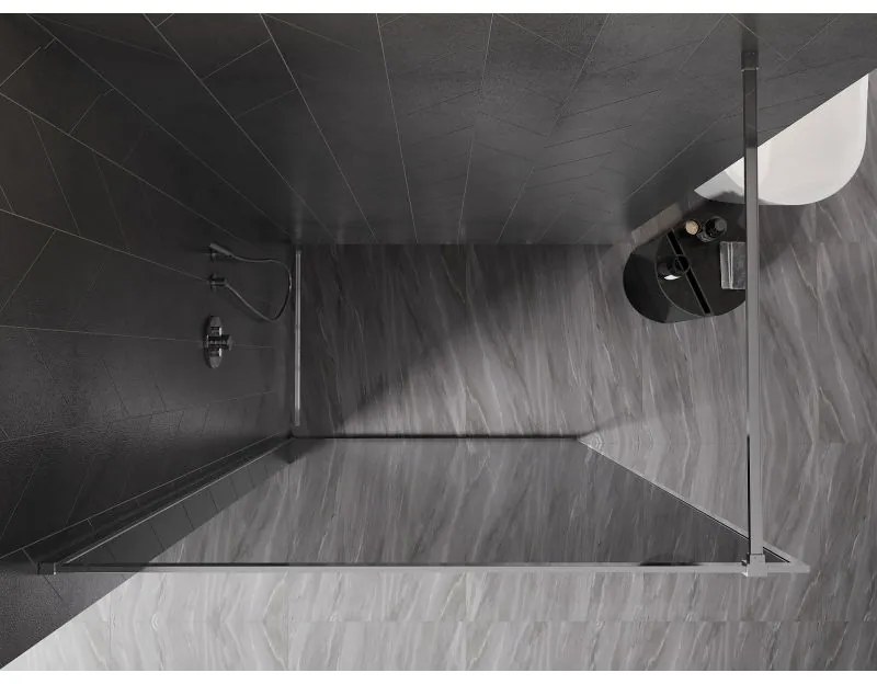 Mexen Kioto-F, sprchová zástena s rámom 140 x 202 cm, 8 mm šedé sklo, chrómový profil, 800-140-104-01-40