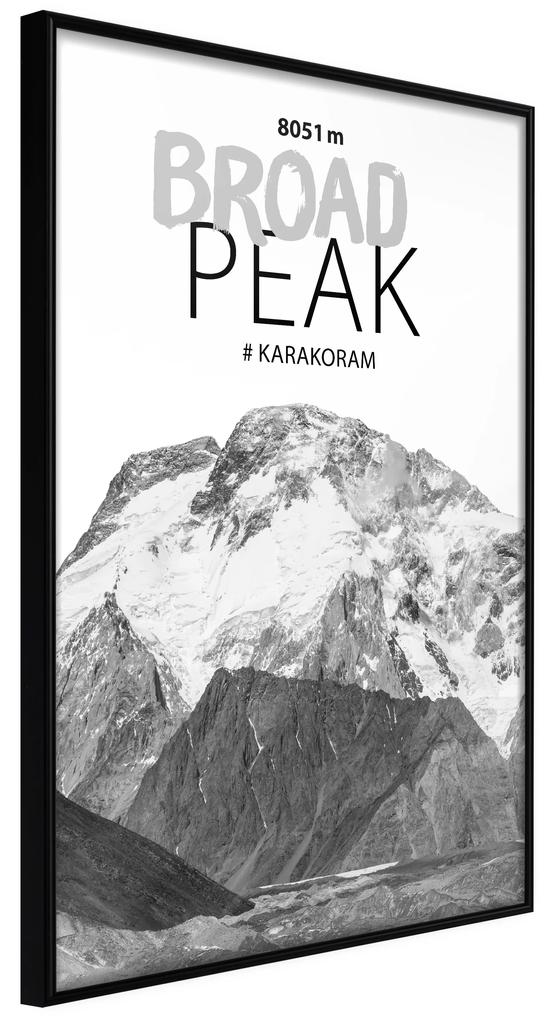 Artgeist Plagát - Broad Peak [Poster] Veľkosť: 40x60, Verzia: Čierny rám s passe-partout