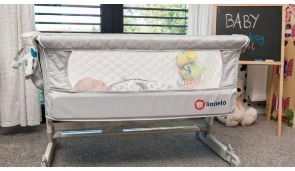 Lionelo - Cestovná postieľka THEO Concrete