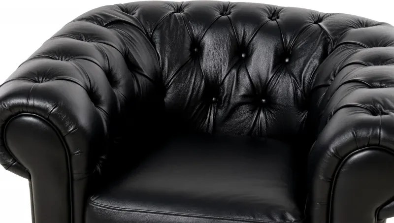 Kožené kreslo CHESTERFIELD, sivá (Rimini)