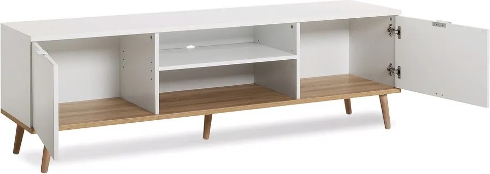 TV skrinka Göteborg, biela / dub sonoma