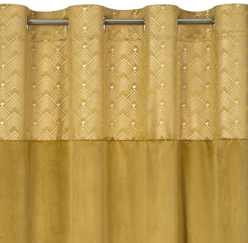 Dekorstudio Zamatový záves ELEN s elegantnou potlačou v zlatej farbe