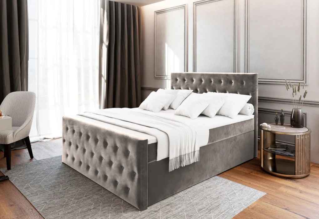 Čalúnená posteľ boxspring FENDI - casablanca 8 / 140x200 / bez vrchného matraca