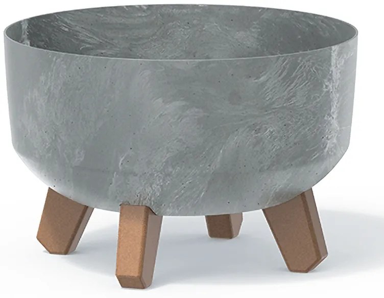 Plastový kvetináč na nožičkách DGRL240LE 23,5 cm - sivý betón