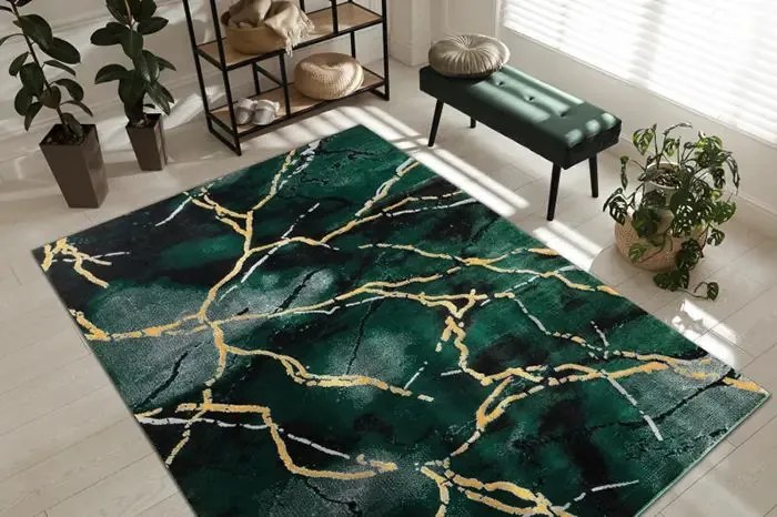 Zelený koberec EMERALD exkluzívny/glamour Veľkosť: 80x150cm