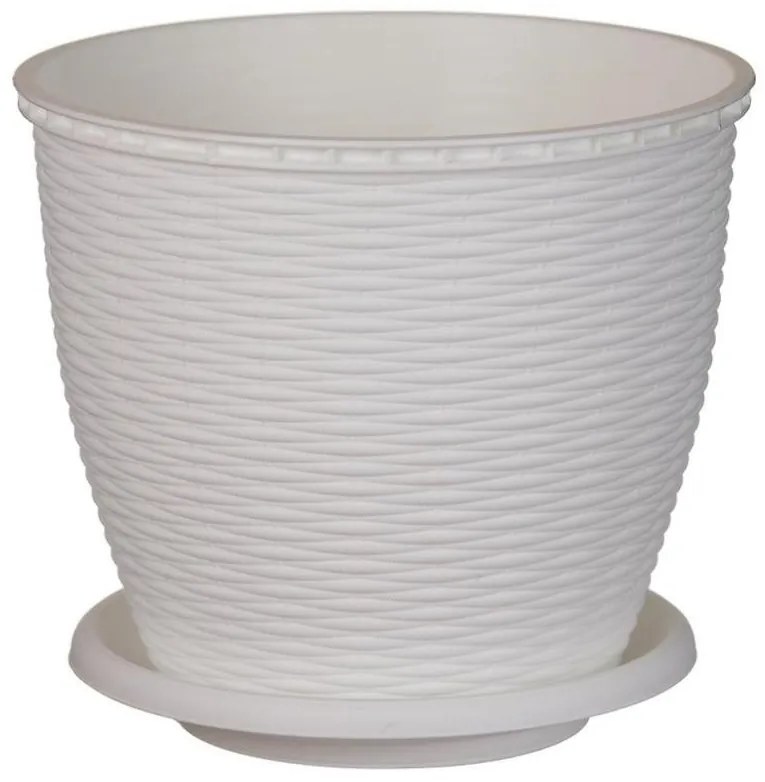 Kvetináč RATTAN  6 L biely