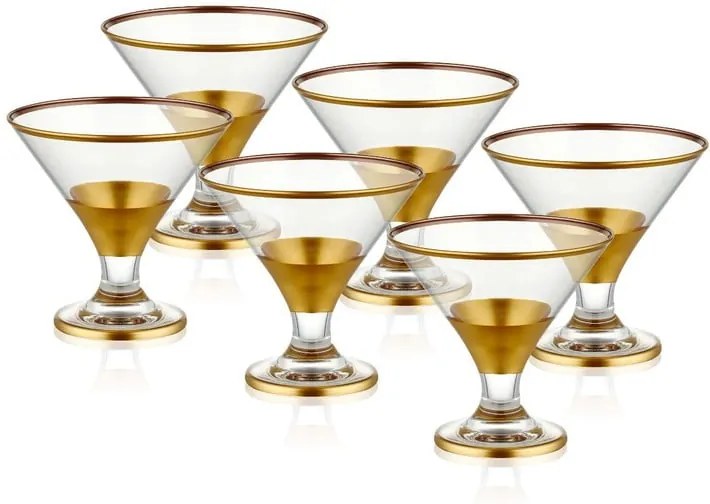 Sada 6 koktejlových pohárov Mia Glam Gold, 225 ml