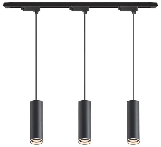 Závesné svietidlo na lane v lištovom systéme PIPE 3xGU10/10W/230V čierne