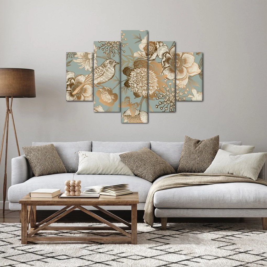 Obraz zlatých kvetov (150x105 cm)