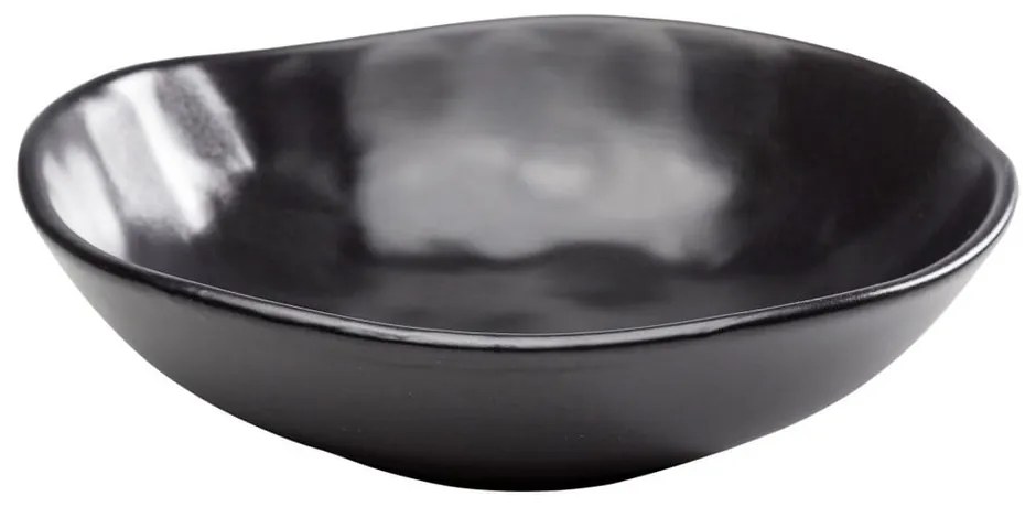 Čierny hlboký tanier z kameniny Kare Design Organic Black, ⌀ 22 cm
