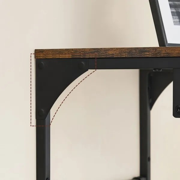 Nástenný vešiak s poličkou NATE hnedá/čierna