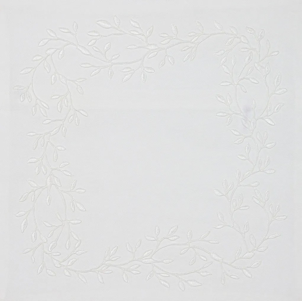Dekoračná obliečka na vankúš CHAPLET FLORAL 40x40 cm, biela