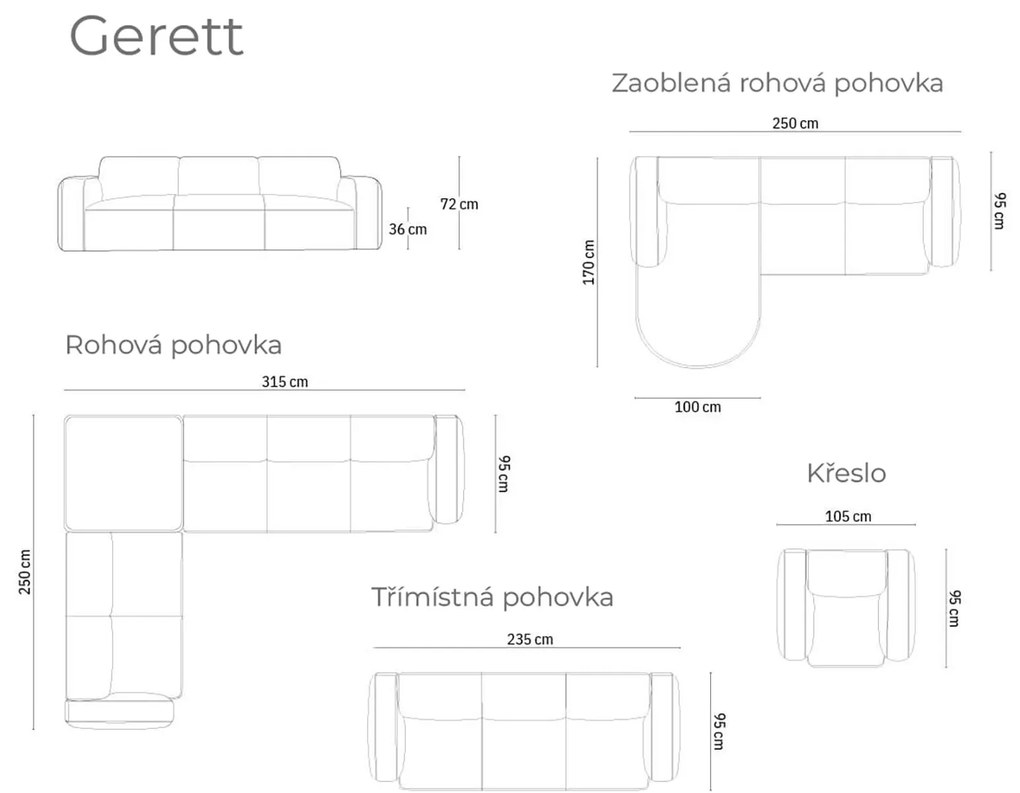 Rohová pohovka gerett pravá 250 cm zamat béžová MUZZA