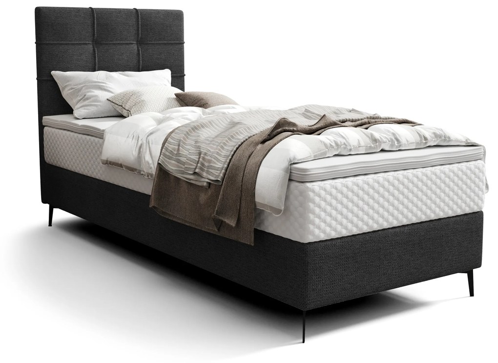 Jednolôžková posteľ 80 cm Infernus Bonell (čierna) (s roštom, bez úl. priestoru). Vlastná spoľahlivá doprava až k Vám domov. 1082259